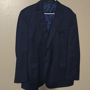 Kenneth Cole Executive Fit Mens Blazer Suit Coat Navy Blue Size 44S
